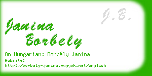 janina borbely business card