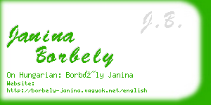 janina borbely business card